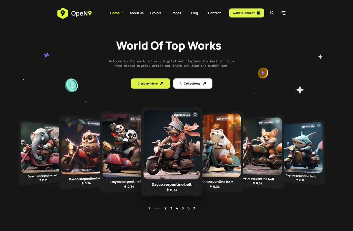 Open9 Template - NFT und Digital Art Marketplace Vorlage