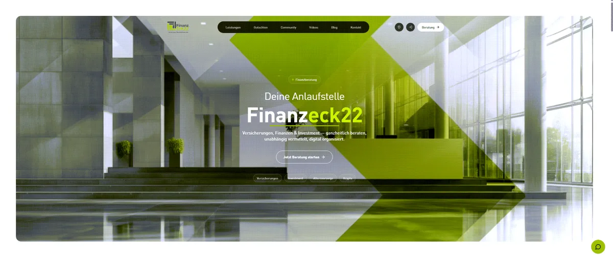 Screenshot von finanzeck22.de