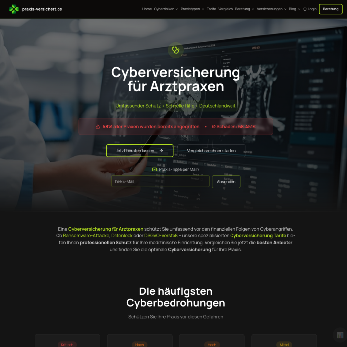 Screenshot von praxis-versichert.de