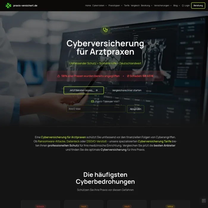 Screenshot von praxis-versichert.de